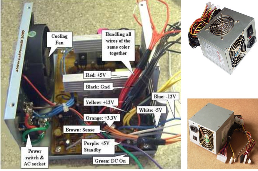 Что делает блок питания. Фиолетовый провод в блоке питания компьютера. Блок питания для компьютера зеленый провод на плате. Блок питания от компьютера 12 вольт цвета проводов. Компьютерный блок питания фиолетовый провод.