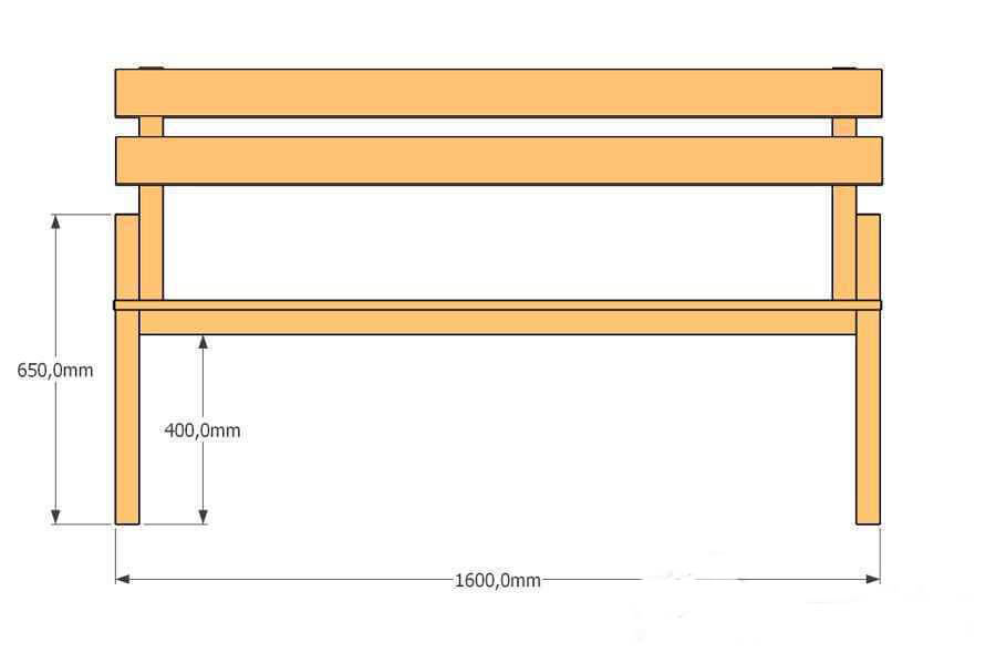 Размеры садовой скамейки со спинкой из дерева своими руками чертежи и размеры