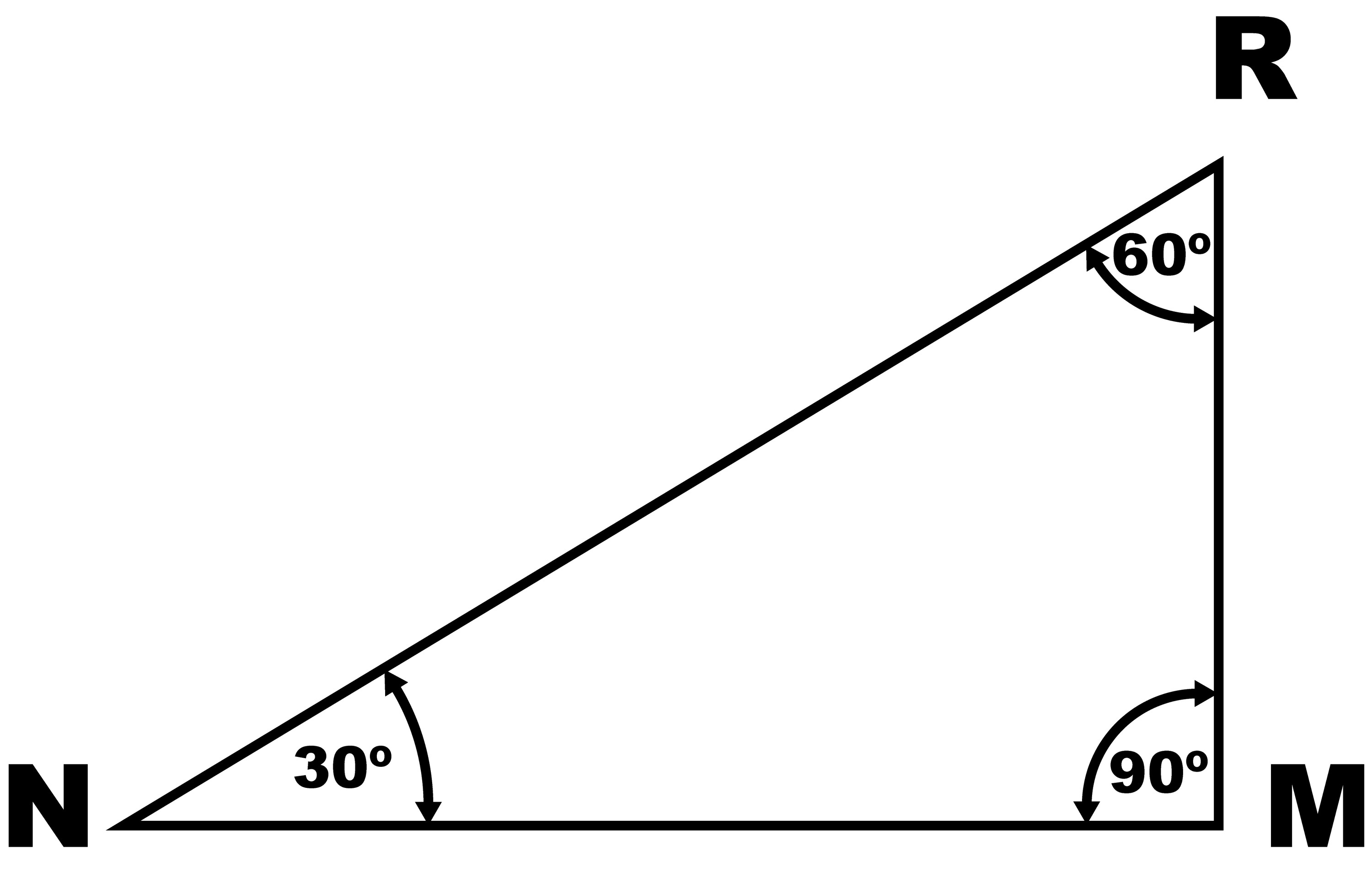 Угол 30 градусов в прямоугольном треугольнике