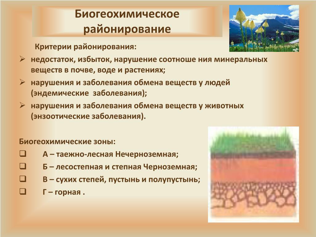 Биогеохимические эндемические заболевания. Биогеохимическое районирование. Гигиеническая характеристика почвы. Заболевания почвы. Недостаток веществ в почве.